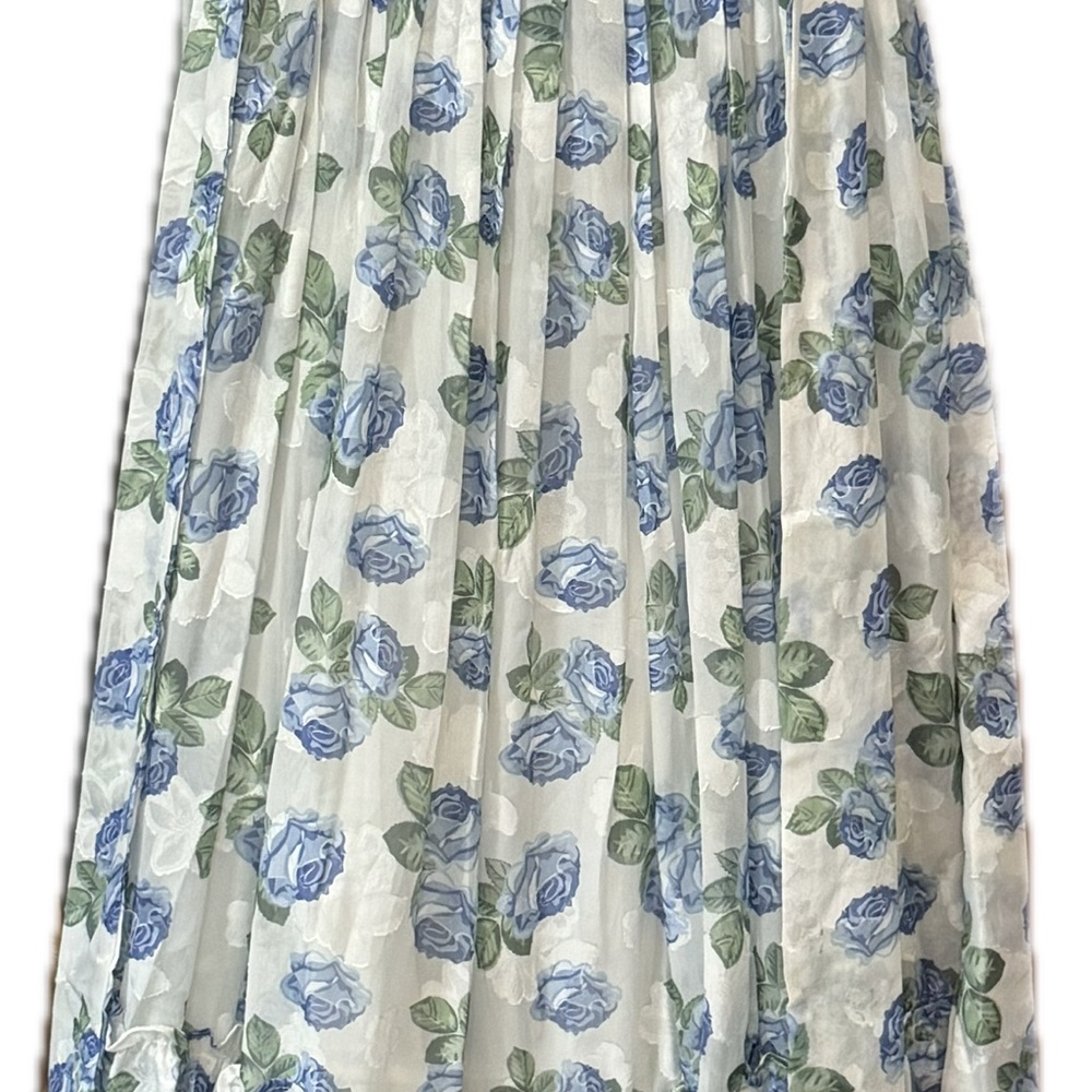 Petal & Pup Strapless Dress with Blue and Green Floral Design